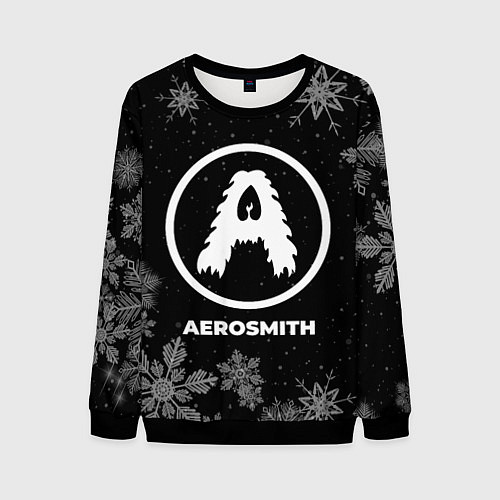 Мужской свитшот Снежный Aerosmith / 3D-Черный – фото 1
