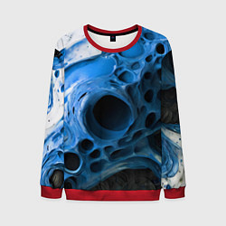 Свитшот мужской Сине-белая абстрактная структура, цвет: 3D-красный