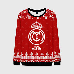 Мужской свитшот Новогодний Real Madrid с оленями