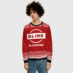 Свитшот мужской Новогодний Blackpink, цвет: 3D-черный — фото 2