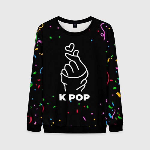Мужской свитшот K Pop конфети / 3D-Черный – фото 1