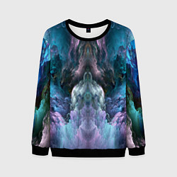 Свитшот мужской Фантастический неоновый космос, цвет: 3D-черный