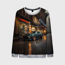 Свитшот мужской Спорткар с оранжевыми десками, цвет: 3D-меланж