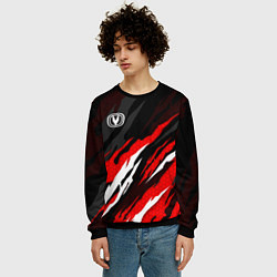 Свитшот мужской Changan - красные языки, цвет: 3D-черный — фото 2