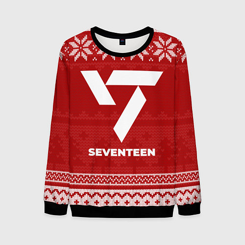 Мужской свитшот Новогодний Seventeen / 3D-Черный – фото 1