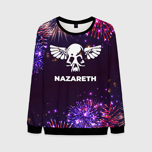 Мужской свитшот Праздничный Nazareth / 3D-Черный – фото 1