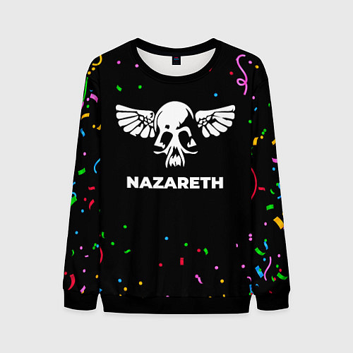 Мужской свитшот Nazareth конфети / 3D-Черный – фото 1