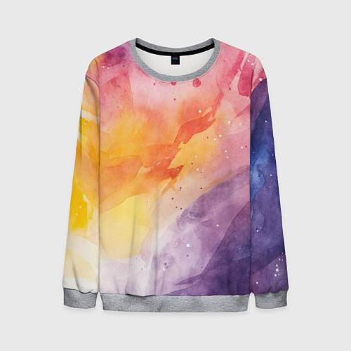 Мужской свитшот Краски акварели / 3D-Меланж – фото 1