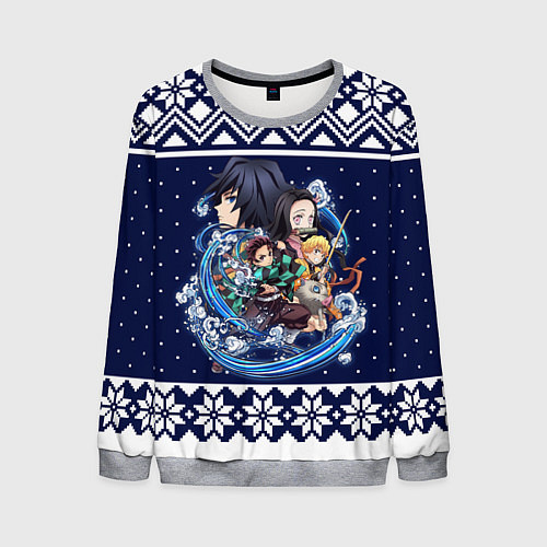 Мужской свитшот Demon slayer sweater / 3D-Меланж – фото 1