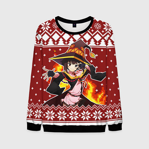 Мужской свитшот Мегумин свитер новогодний / 3D-Черный – фото 1