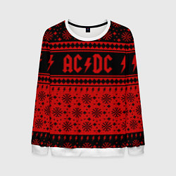 Свитшот мужской ACDC christmas sweater, цвет: 3D-белый