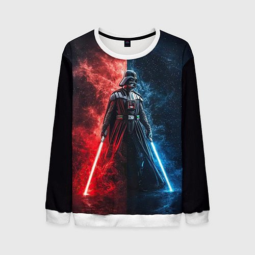 Мужской свитшот Дарт Вейдер - две стороны силы / 3D-Белый – фото 1