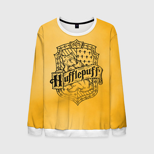 Мужской свитшот Пуффендуй Хогвартс / 3D-Белый – фото 1