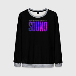 Свитшот мужской In the beginning was sound, цвет: 3D-меланж