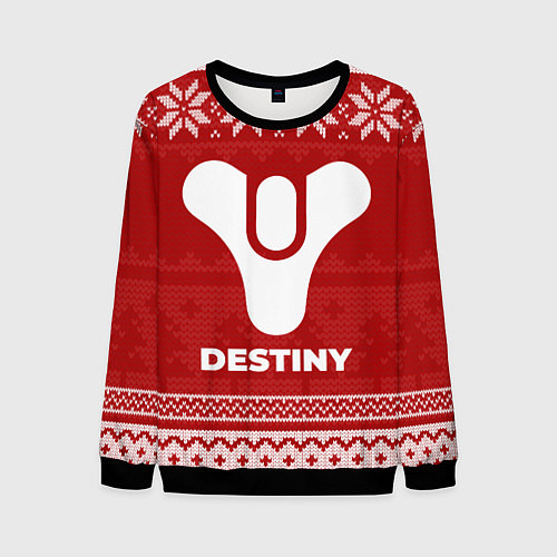 Мужской свитшот Новогодний Destiny / 3D-Черный – фото 1