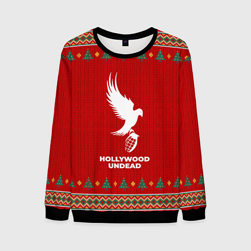 Мужской свитшот Hollywood Undead new year / 3D-Черный – фото 1