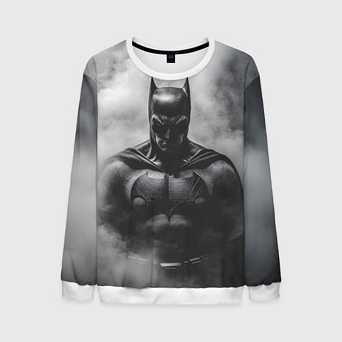 Мужской свитшот Бэтмен в дыму / 3D-Белый – фото 1