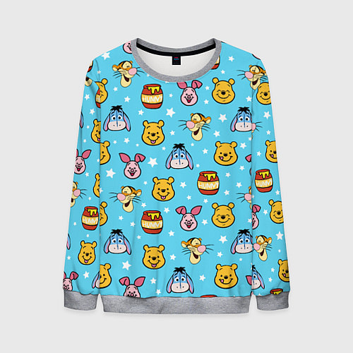 Мужской свитшот Винни Пух / 3D-Меланж – фото 1