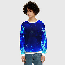 Свитшот мужской Снежный узор, цвет: 3D-белый — фото 2