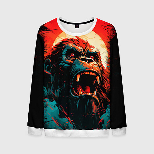 Мужской свитшот King Kong roar / 3D-Белый – фото 1