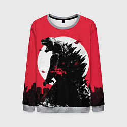 Свитшот мужской Godzilla destroys the city, цвет: 3D-меланж