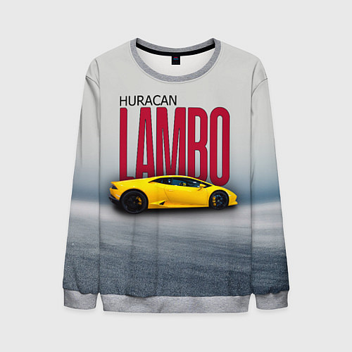 Мужской свитшот Итальянский гиперкар Lambo Huracan / 3D-Меланж – фото 1
