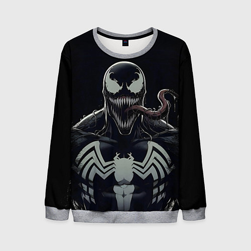 Мужской свитшот Веном - черная смерть / 3D-Меланж – фото 1