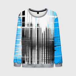 Свитшот мужской Сине-чёрный гранж на белом фоне, цвет: 3D-меланж