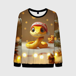 Мужской свитшот Желтая праздничная змейка