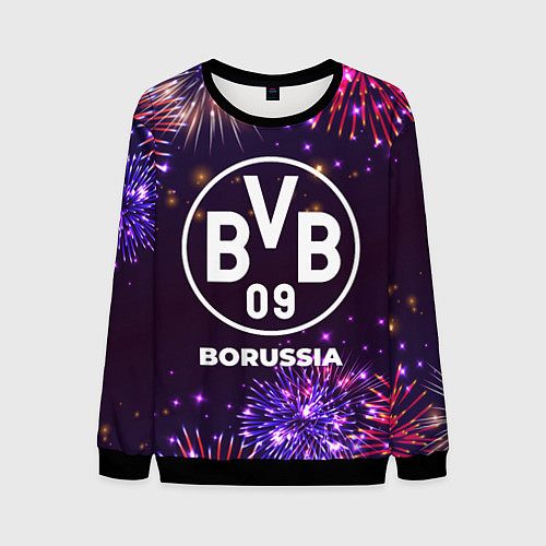 Мужской свитшот Праздничный Borussia / 3D-Черный – фото 1