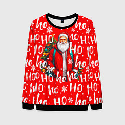 Свитшот мужской Дед мороз хо хо, цвет: 3D-черный