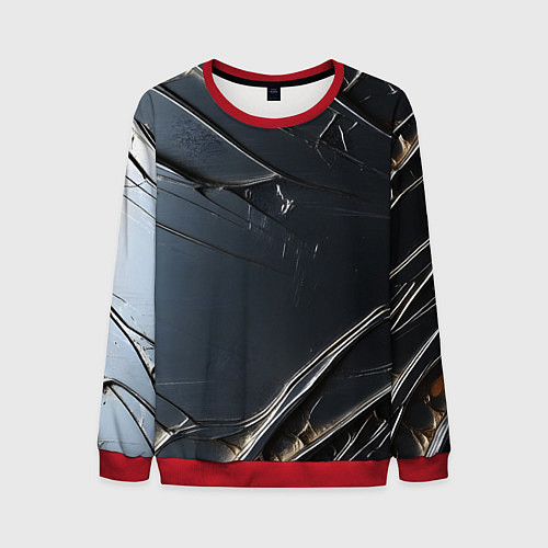 Мужской свитшот Чёрный металл / 3D-Красный – фото 1