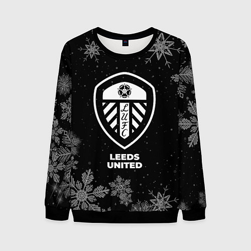 Мужской свитшот Снежный Leeds United / 3D-Черный – фото 1