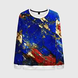 Свитшот мужской Золотой и красный минерал в синем камне, цвет: 3D-белый