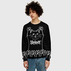 Свитшот мужской Slipknot: cat rock, цвет: 3D-черный — фото 2