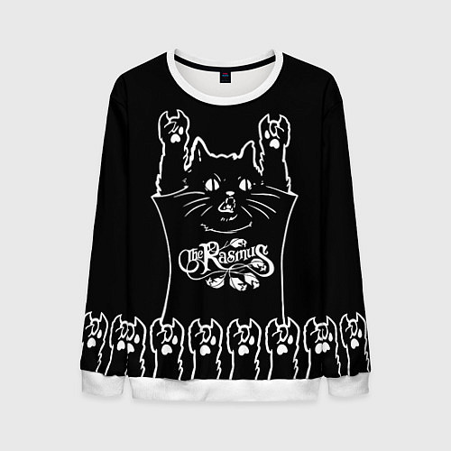 Мужской свитшот The Rasmus: cat rock / 3D-Белый – фото 1