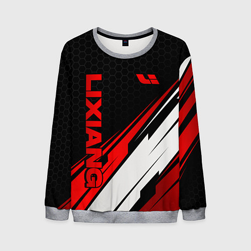 Мужской свитшот Lixiang - красная абстракция / 3D-Меланж – фото 1