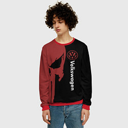 Свитшот мужской Volkswagen и череп, цвет: 3D-красный — фото 2