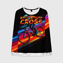 Свитшот мужской Bicycle moto cross, цвет: 3D-белый