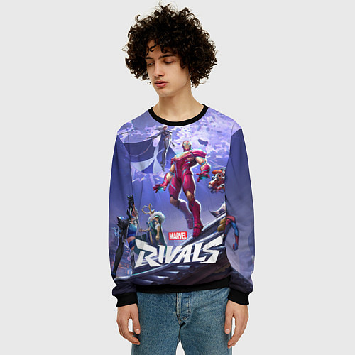 Мужской свитшот Герои Marvel rivals / 3D-Черный – фото 3