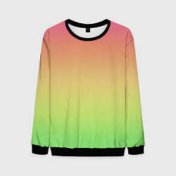 Свитшот мужской Градиент заря розово-зелёный, цвет: 3D-черный