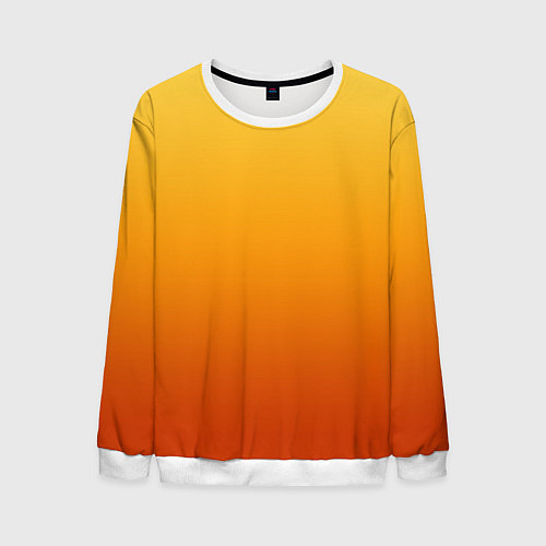 Мужской свитшот Градиент мягкий жёлто-оранжевый / 3D-Белый – фото 1