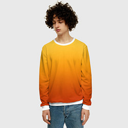 Свитшот мужской Градиент мягкий жёлто-оранжевый, цвет: 3D-белый — фото 2