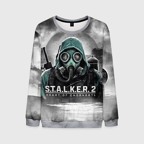 Мужской свитшот Stalker 2 heart of Chornobyl radiation / 3D-Меланж – фото 1