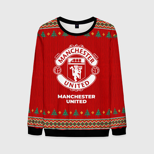 Мужской свитшот Manchester United new year / 3D-Черный – фото 1