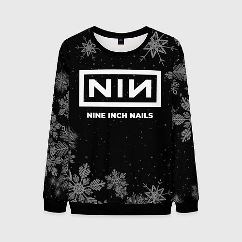 Мужской свитшот Снежный Nine Inch Nails / 3D-Черный – фото 1