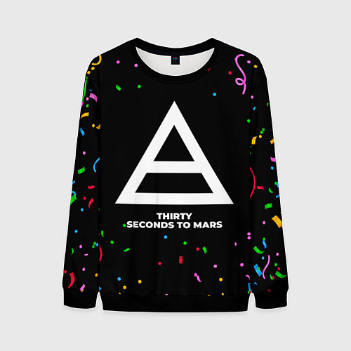 Мужской свитшот Thirty Seconds to Mars конфети / 3D-Черный – фото 1