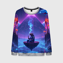 Свитшот мужской Капибара в лодке, цвет: 3D-меланж