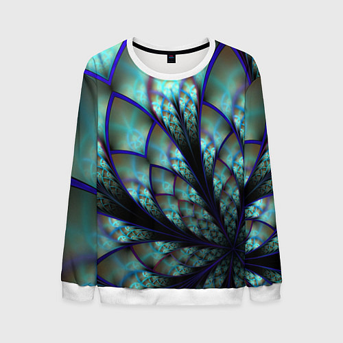 Мужской свитшот Абстракция неон / 3D-Белый – фото 1