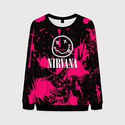 Свитшот мужской Nirvana pink color, цвет: 3D-черный